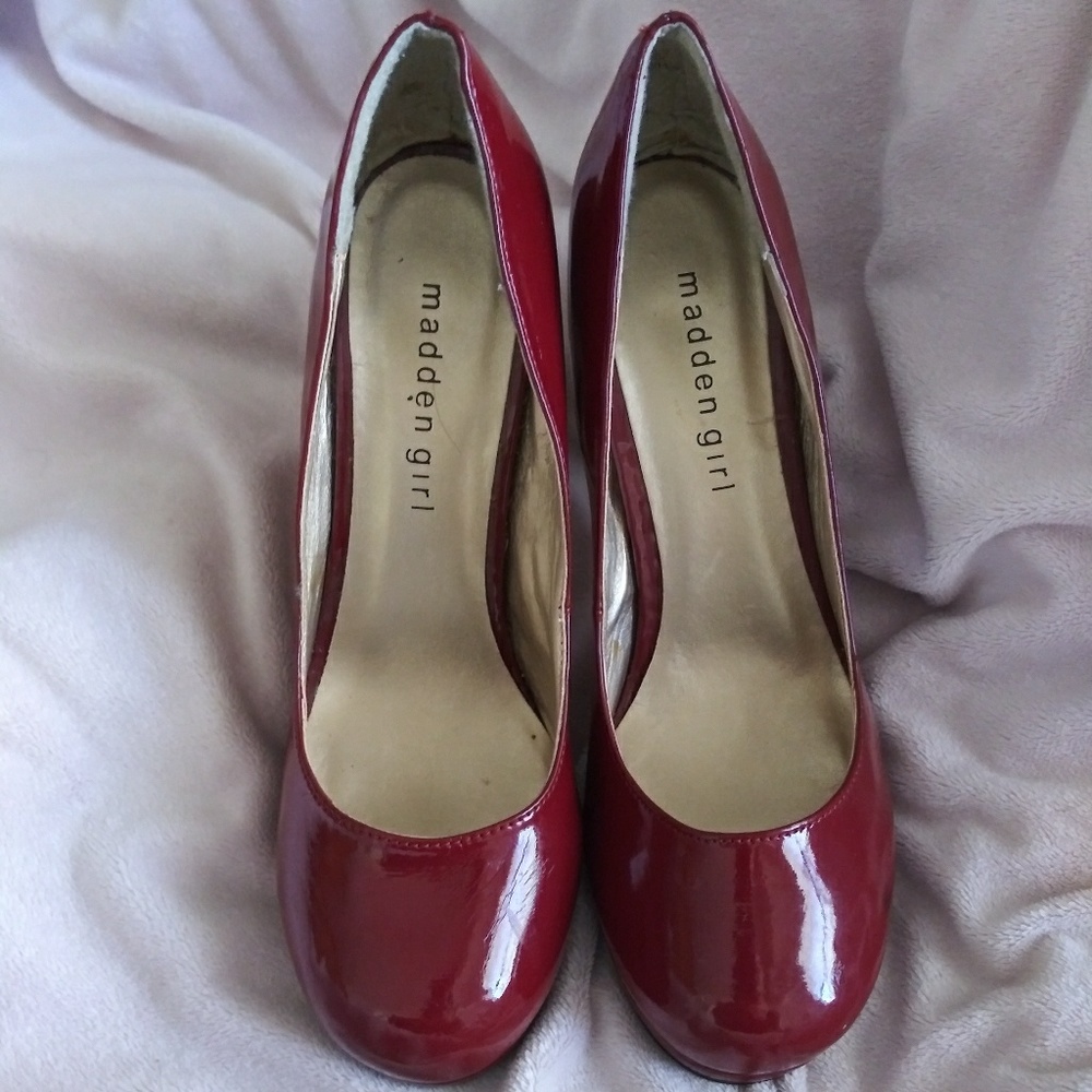 Madden Girl Ruby Red Patent Leather Heels